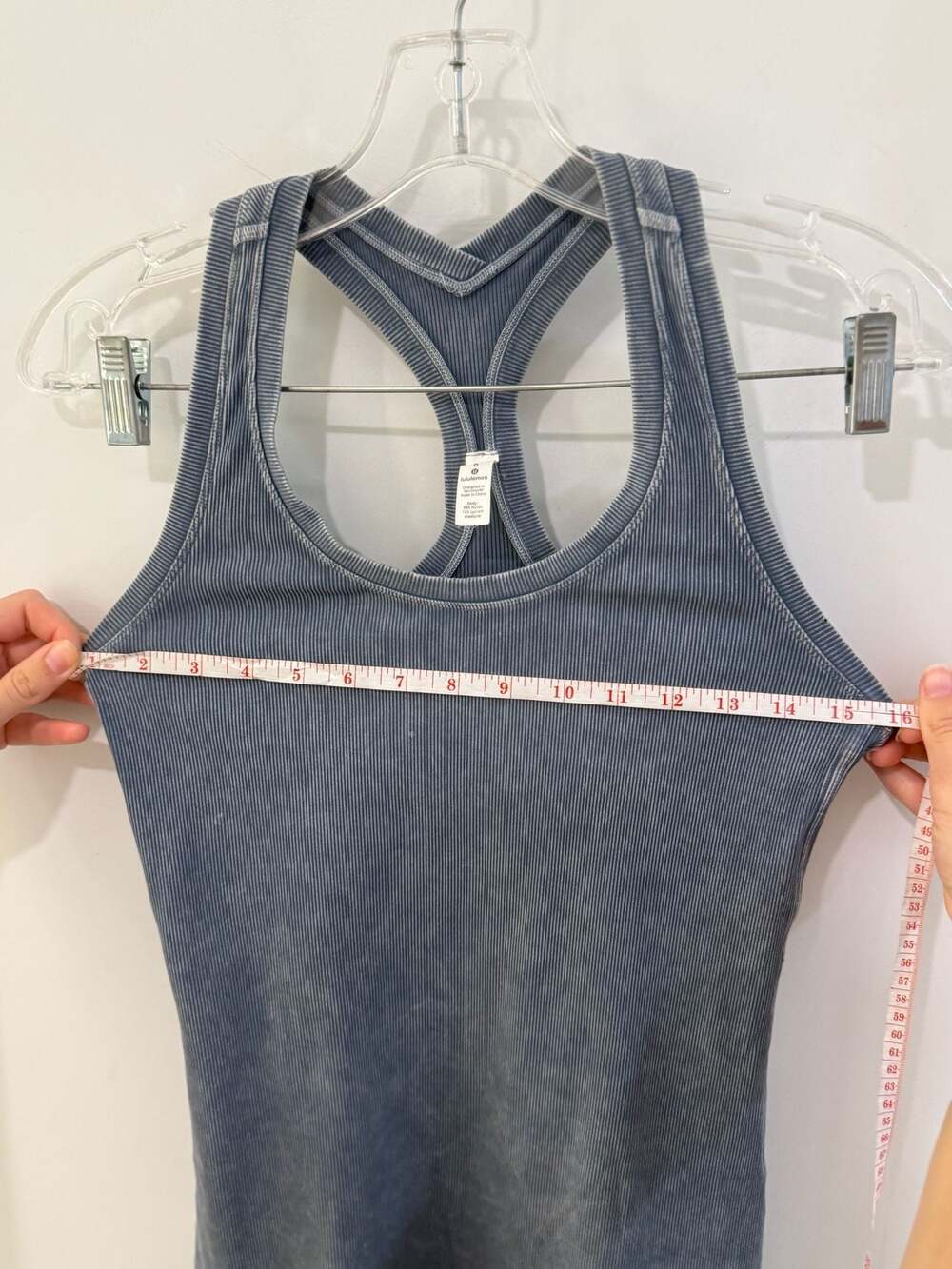 Lululemon Cool Racerback Tank Top Ribbed Washed Blue Size 6 - Picture 6 of 7
